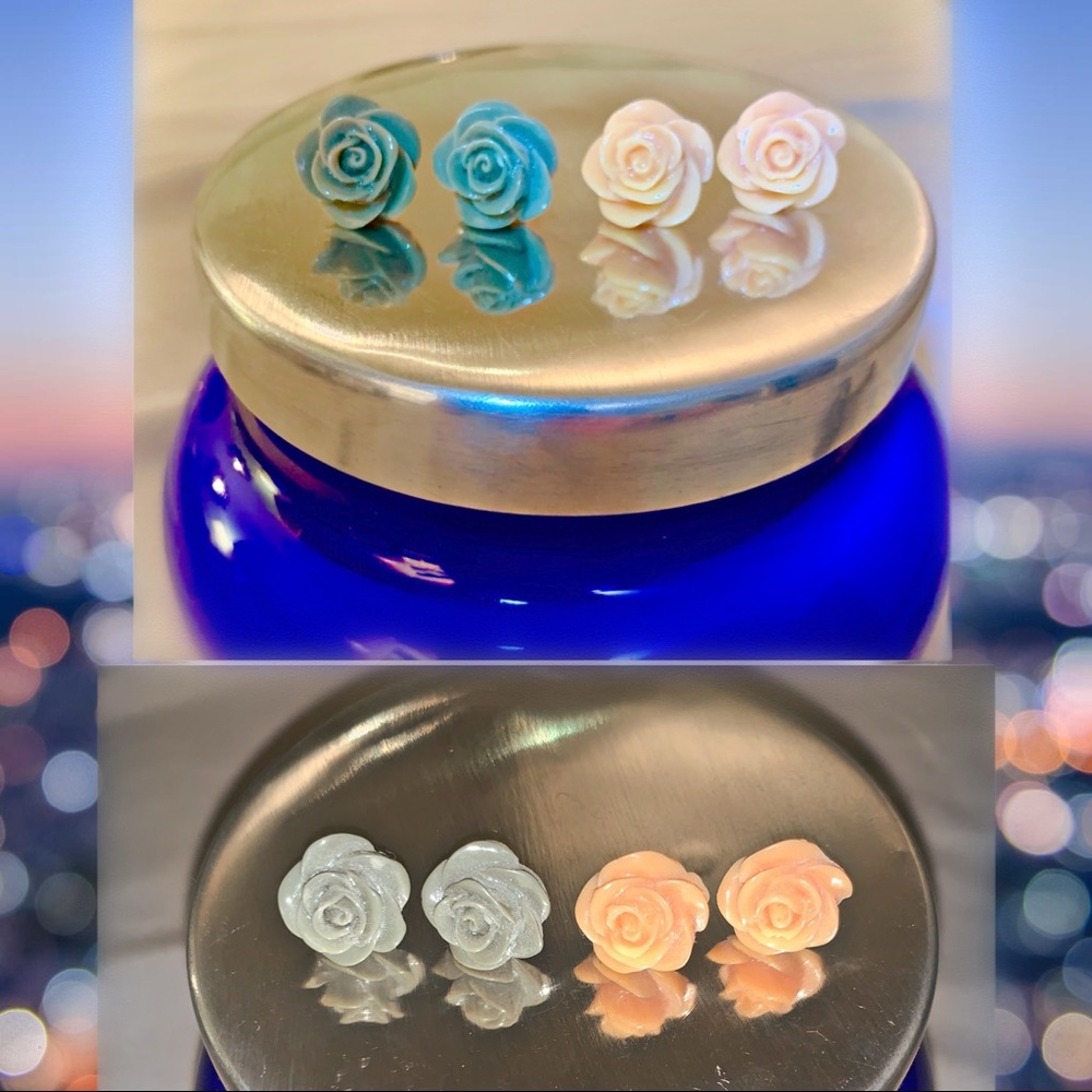 Set of 4 Rosebud Studs